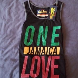 ONE LUV JAMAICA-GRAPHIC TANK TOP-SIZE LARGE.